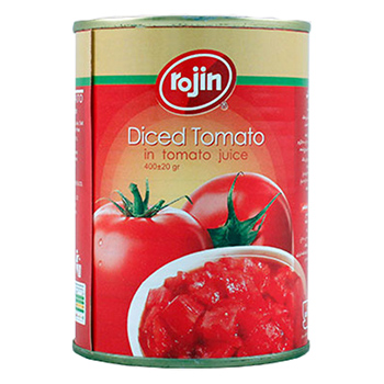 گوجه بدون پوست خرد شده 400 گرمی روژین تاک